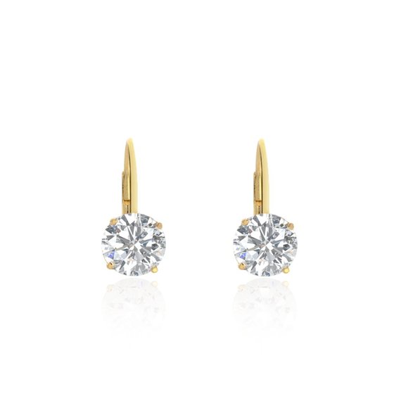 93883a.jpg 3 Ct. Tw. Round Brilliant Cut 14K Yellow Gold Lever Backed Earrings